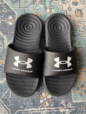 Under Armour Ansa Fix Slide Sandal Black Boys Youth size US 2Y (Eur 33.5)